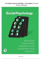 Test Bank for Social Psychology 11th Edition by Aronson&comma; Wilson & Sommers