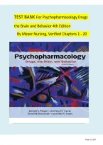 Test Bank for Psychopharmacology&colon; Drugs&comma; the Brain&comma; and Behavior 4th Edition by Meyer