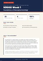 NR668 Foundations of Neuropharmacology Week 1 Exam 2026&sol;2027 &ndash; Questions and Answers &vert; 100&percnt; Verified &vert; Complete Verified Answers &ndash; Pass Guaranteed &ndash; A&plus; Graded