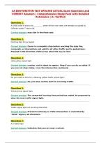 CA DMV WRITTEN TEST UPDATED ACTUAL Exam Questions and&NewLine;CORRECT Answers &vert; Comprehensive Study Pack with Detailed&NewLine;Rationales &vert; A&plus; Verified