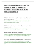 Applied Pathophysiology For The&NewLine;Advanced Practice Nurse 1St&NewLine;Edition Dlugasch Actual Paper&NewLine;Solved Questions