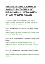 Applied Pathophysiology For The&NewLine;Advanced Practice Nurse 1St&NewLine;Edition Dlugasch Review Question&NewLine;Set With Accurate Answers