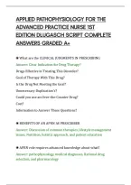 Applied Pathophysiology For The&NewLine;Advanced Practice Nurse 1St&NewLine;Edition Dlugasch Script Complete&NewLine;Answers Graded A&plus;