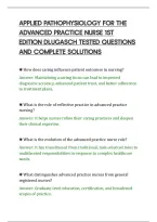 Applied Pathophysiology For The&NewLine;Advanced Practice Nurse 1St&NewLine;Edition Dlugasch Tested Questions&NewLine;And Complete Solutions