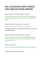 Aqa A Level Biology Paper 1 Complete&NewLine;Study Guide With Solved Questions&NewLine;Aqa A Level Biology Paper 1 Complete&NewLine;Study Guide With Solved Questions&NewLine;