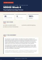 NR668 Psychopharmacology Review Week 4 Pharmacology Exam 2026&sol;2027 &ndash; Questions and Answers &vert; Complete Verified Answers &vert; Detailed Rationales &ndash; Pass Guaranteed &ndash; A&plus; Graded
