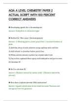 Aqa A Level Chemistry Paper 2&NewLine;Actual Script With 100 Percent&NewLine;Correct Answers