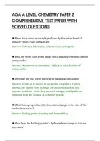 Aqa A Level Chemistry Paper 2&NewLine;Comprehensive Test Paper With&NewLine;Solved Questions