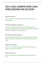 Aqa A Level Chemistry Paper 2 Final&NewLine;Paper Questions And Solutions
