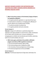 Kentucky Category 20 Sports Turf Certification Exam Questions And Correct Answers &lpar;Verified Answers&rpar; Plus Rationale 2026&sol;2027 Update