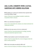Aqa A Level Chemistry Paper 3 Actual&NewLine;Questions With Verified Solutions