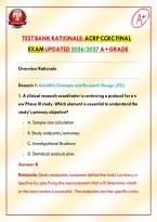 Test Bank Rationale&colon; ACRP CCRC Final Exam &vert;  Association of Clinical Research Professionals &vert;Updated 2026&sol;2027 A&plus; Grade&NewLine;