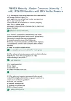 RN HESI Maternity &vert; Western Governors University &vert; D&NewLine;446 &vert; UPDATED Questions with 100&percnt; Verified Answers