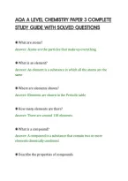 Aqa A Level Chemistry Paper 3 Complete&NewLine;Study Guide With Solved Questions