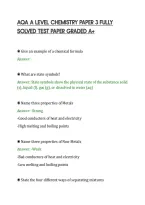 Aqa A Level Chemistry Paper 3 Fully&NewLine;Solved Test Paper Graded A&plus;