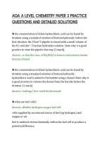Aqa A Level Chemistry Paper 3 Fully&NewLine;Solved Test Paper Graded A&plus;