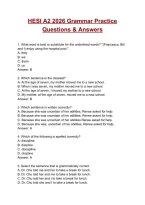 HESI A2 2026 Grammar Practice Questions & Answers&vert; 100&percnt; Verified&vert; 2026