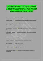 Campbell Biology 12th Edition chapter&NewLine;1 &2 study Questions And Well Verified&NewLine;Answers Actual Exam&excl;&excl;&excl; 2026