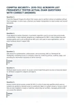 Comptia Security&plus; &lpar;Sy0-701&rpar; Acronym List&NewLine;Frequently Tested Actual Exam Questions&NewLine;With Correct Answers