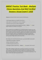 NREMT Practice Test Bank - Multiple&NewLine;Choice Questions And Well Verified&NewLine;Answers Actual Exam&excl;&excl;&excl; 2026