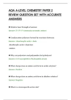 Aqa A-Level Chemistry Paper 2&NewLine;Review Question Set With Accurate&NewLine;Answers