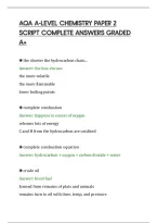 Aqa A-Level Chemistry Paper 2&NewLine;Script Complete Answers Graded&NewLine;A&plus;