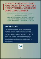 Narm Study Questions The 700 Set Question Narm Study Guide Verified Answers 2026 Update 100&percnt; Correct - Midwives College Of Utah Comprehensive Examination Q&A With Rationales&vert; Instant Download