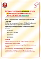 Test Bank Rationale&colon; CRPC Exam Review &lpar;180 Questions with Rationales&rpar; &vert; A&plus; Grade Updated 2026&sol;2027&NewLine;