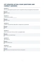 Cpt Updated Actual Exam Questions And&NewLine;Correct Answers
