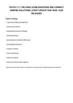 Psych 1111 Tru Final Exam Questions And Correct Verified Solutions Latest Update This Year &ndash; Just Released&NewLine;