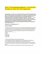 WGU C715 Organizational Behavior &ndash; Extra Practice Questions & Answer Key &lpar;All Competencies&rpar;
