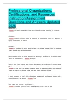Professional Organizations&comma; Certifications&comma; and Resources Instruction-Assignment Questions and Answers Updated 2026&period;pdf&NewLine;&NewLine;