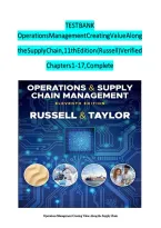 TEST BANK for Operations Management Creating Value Along the Supply Chain&comma; 11th Edition by Russell and Taylor Verified Chapters 1-17&comma; Complete