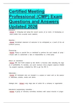 Certified Meeting Professional &lpar;CMP&rpar; Exam Questions and Answers Updated 2026