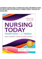 Test Bank for Nursing Today&colon; Transition and Trends&comma; 12th Edition by JoAnn Zerwekh & Ashley Zerwekh Garneau &vert; Complete Chapters 1&ndash;26 &vert; Questions & Answers 2027