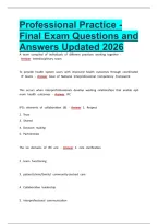 Professional Practice - Final Exam Questions and Answers Updated 2026
