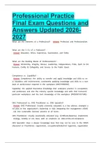Professional Practice Final Exam Questions and Answers Updated 2026
