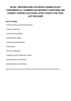 Nr 565 - Midterm Exam- Advanced Pharmacology Fundamentals&lowbar; Chamberlain University Questions And Correct Verified Solutions Latest Update This Year- Just Released&period;pdf&NewLine;&NewLine;