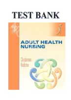 Test Bank for Adult Health Nursing&comma; 5th Edition by Barbara Lauritsen Christensen & Elaine Oden Kockrow &ndash; All Chapters 1&ndash;17 &lpar;Complete Guide&rpar;