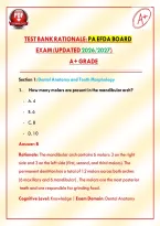 Test Bank Rationale&colon; PA EFDA Board Exam &vert; PA &lpar;Pennsylvania&rpar;EFDA &lpar;Expanded Function Dental Assistant&rpar; &lpar;Updated 2026&sol;2027&rpar; A&plus; Grade&NewLine;