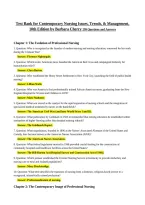 &NewLine;Test Bank for Contemporary Nursing Issues&comma; Trends&comma; & Management&comma; 10th Edition by Barbara Cherry 299 Questions and Answers&NewLine;