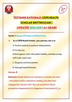 Test Bank Rationale&colon; COPE Health Scholar Written Exam 1 &lpar;Updated 2026&sol;2027&rpar; A&plus; Grade&NewLine;
