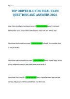 Top Driver Illinois Final Exam&NewLine;Questions And Answers 2026