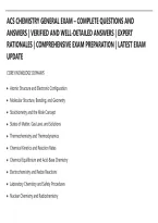 Acs Chemistry General Exam &ndash; Complete Questions And&NewLine;Answers &vert; Verified And Well-Detailed Answers &vert; Expert&NewLine;Rationales &vert; Comprehensive Exam Preparation &vert; Latest Exam&NewLine;Update