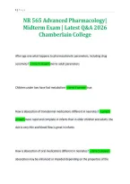 NR 565 Advanced Pharmacology&vert;&NewLine;Midterm Exam &vert; Latest Q&A 2026&NewLine;Chamberlain College