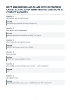 Data Engineering Associate With Databricks&NewLine;Latest Actual Exam With Verified Questions &&NewLine;Correct Answers