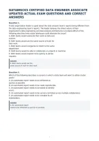 Databricks Certified Data Engineer Associate&NewLine;Updated Actual Exam Questions And Correct&NewLine;Answers