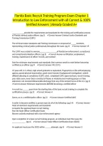 Florida Basic Recruit Training Program-Exam Chapter 1 Introduction to Law Enforcement with all Correct & 100&percnt; Verified Answers &vert;Already Graded A&plus;