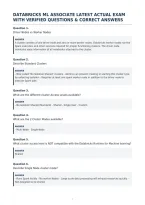 Databricks Ml Associate Latest Actual Exam&NewLine;With Verified Questions & Correct Answers