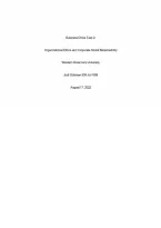 WGU C717 Business Ethics Task 2 Organizational Ethics & Corporate Social Responsibility Exemplar Essay&period;pdf&NewLine;&NewLine;
